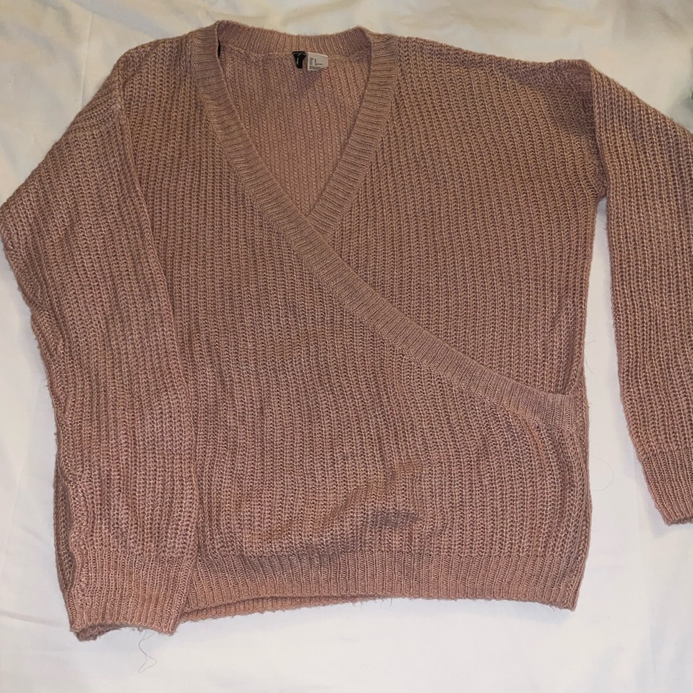 Wrap Front Knitted Sweater